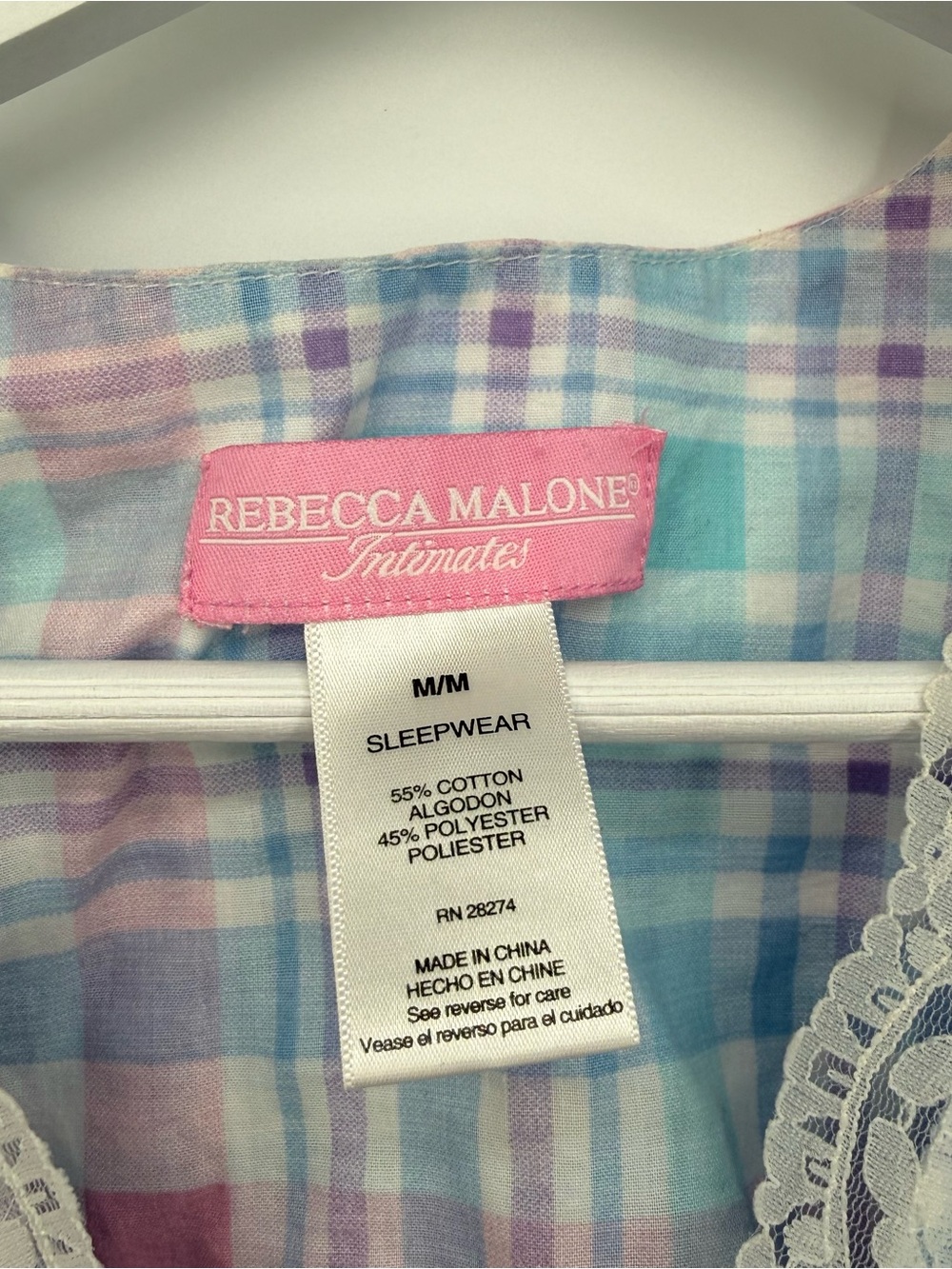 Vintage Flawed Nightgown Bundle Lot of 3 Pink Plaid Size Medium & Large Repair - Picture 11 of 16